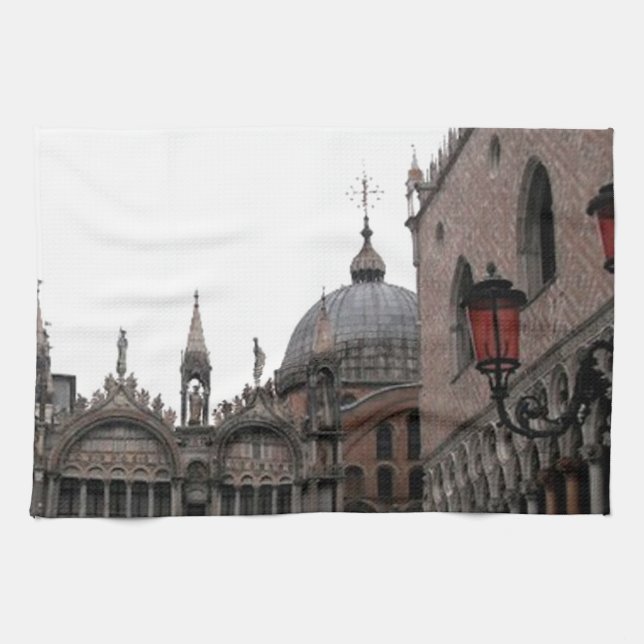 Square & Basilica of St Mark Kitchen Towel (Horizontal)