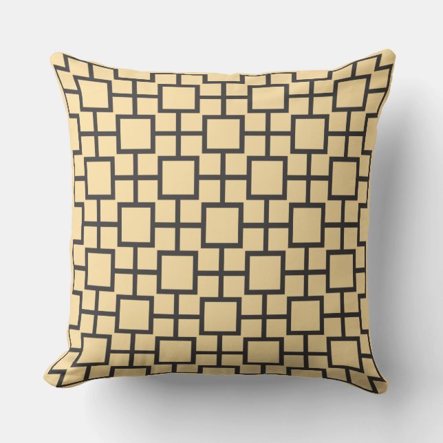 Square Beige Throw Pillow (Front)
