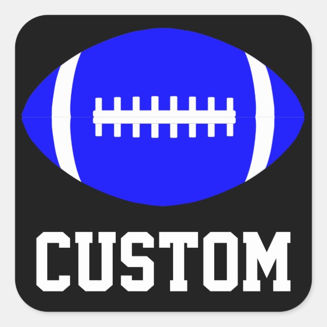 Square Blue Football Sticker Team Party Banquet (Front)