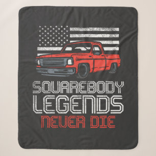 Square Body Legends Never Die Truck Sherpa Blanket