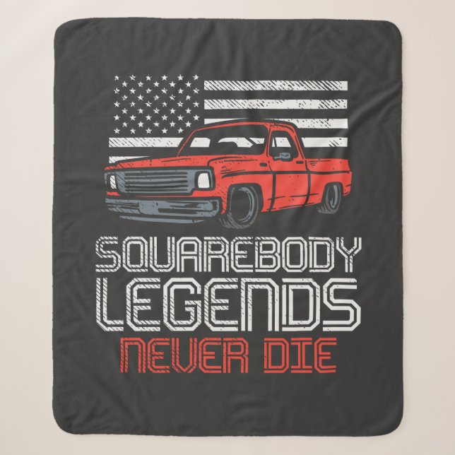 Square Body Legends Never Die Truck Sherpa Blanket (Front)