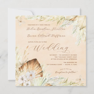 Square Boho Wedding 2 Invitation