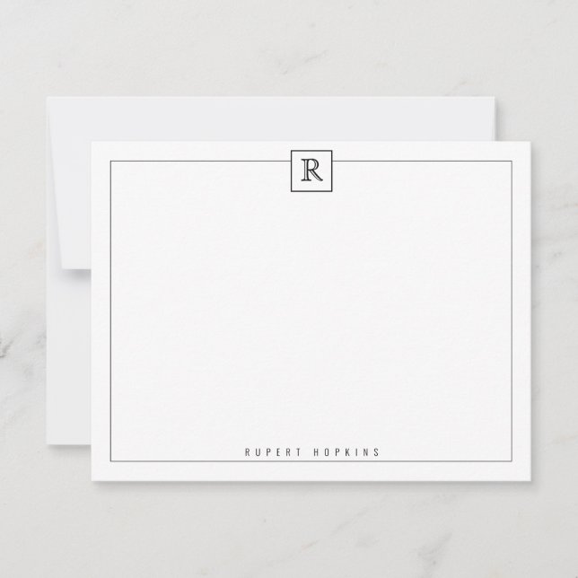Square Border Black Note Card (Front)