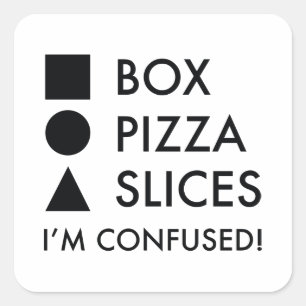 Square Box Round Pizza Triangular Slices Sticker