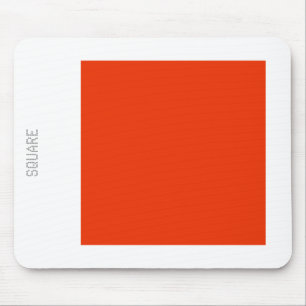 Square - Brick Red and White Mouse Pad