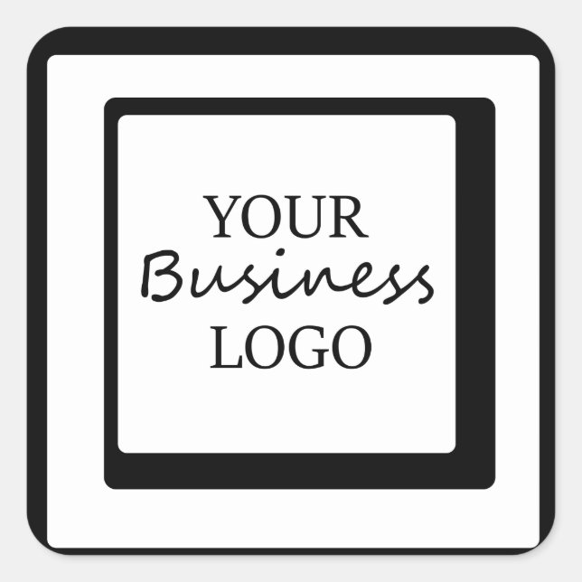 Square Business Logo Image Sticker (Front)