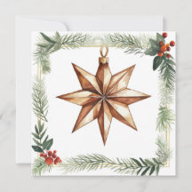 Square card with Vintage star ornament 