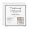 Square Certificate of Authenticity Template Photo