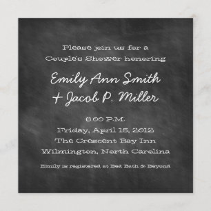 Square Chalkboard Couple's Shower Invitations