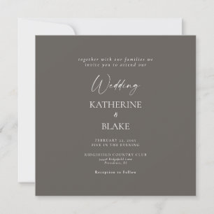 Square Charcoal Modern Wedding