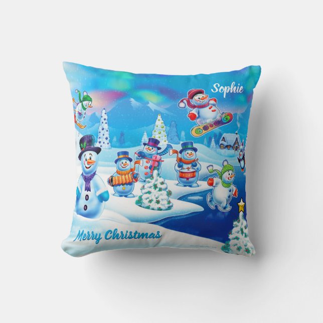 Square Christmas throw cushion or pillow (Front)