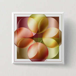 Square Circles 2 Inch Square Button