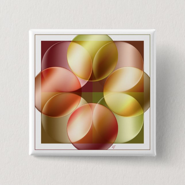 Square Circles 2 Inch Square Button (Front)