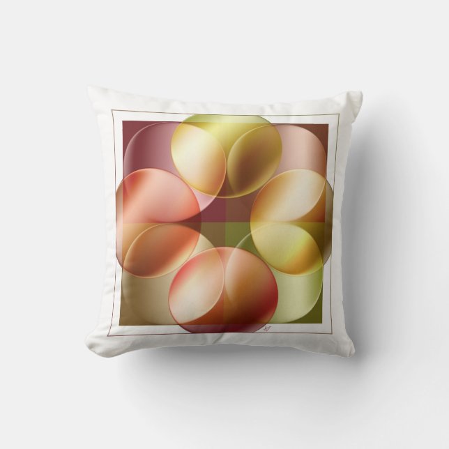 Square Circles Throw Pillow (Front)