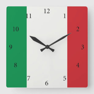 Square clock Italy flag