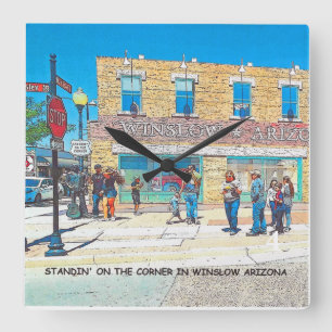 SQUARE CLOCK OF THE CORNER IN WINSLOW ARIZONA