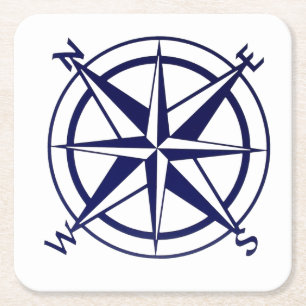 Square Coasters - Nautical Compass