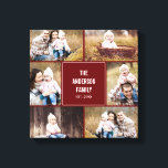 Square Collage Custom Photo Wrapped Canvas<br><div class="desc">Personalize this canvas with your wedding photos to create a wall art to treasure forever. Background colour can be customized online (to any colour!</div>