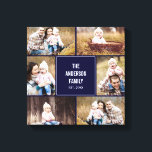 Square Collage Custom Photo Wrapped Canvas<br><div class="desc">Personalize this canvas with your wedding photos to create a wall art to treasure forever. Background colour can be customized online (to any colour!</div>