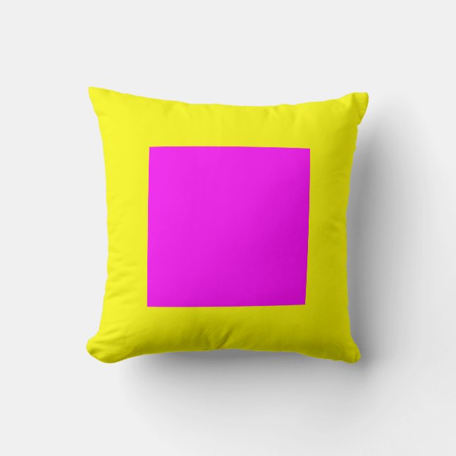 Square Colours - Magenta and Yellow Throw Pillow (Front)