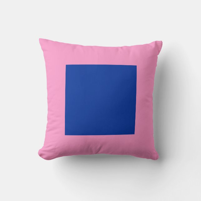 Square Colours - Navy and Pink Throw Pillow (Front)