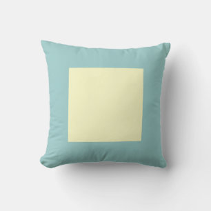 Square Colours - Pale Yellow on Lt Blue Green Throw Pillow