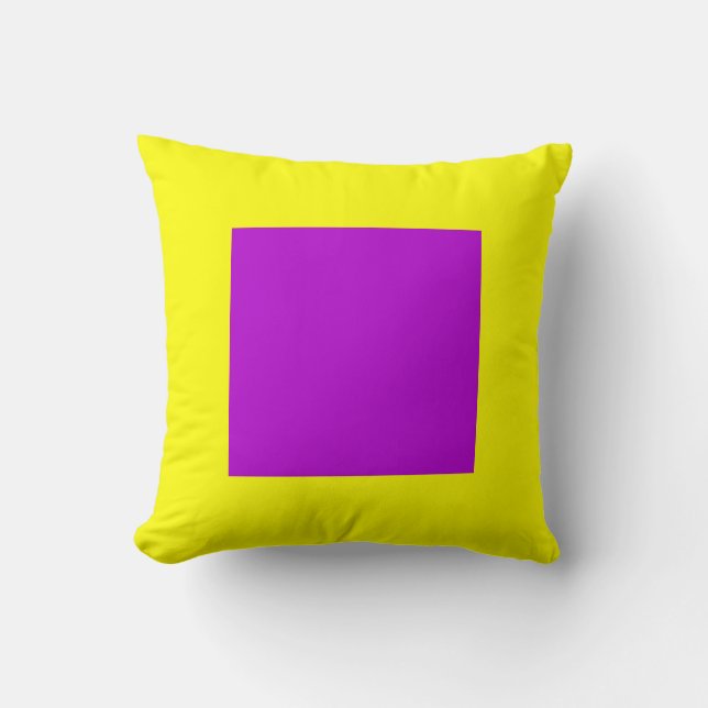 Square Colours - Purple and Yellow Throw Pillow (Front)