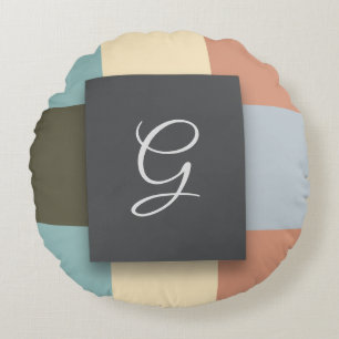 square colours round pillow