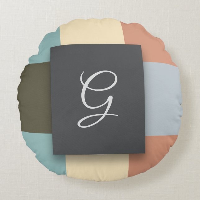 square colours round pillow (Front)