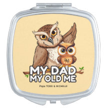 Square Compact Mirror : My Dad My Old Me (brown)