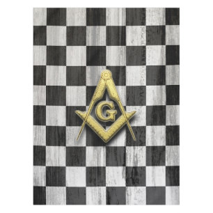 Square Compass and Checkers Tablecloth