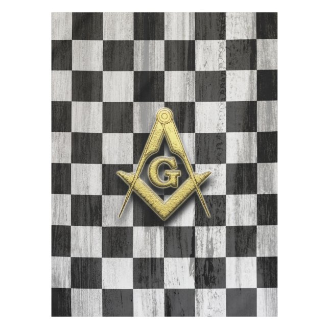Square Compass and Checkers Tablecloth (Front)