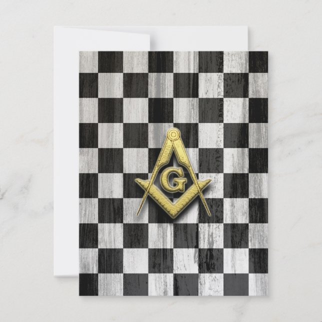 Square Compass and Checkers Thank You Card (Front)