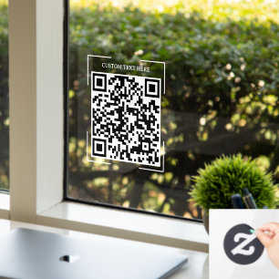 Square Corner QR Code Business Coffee Shop Door Window Cling