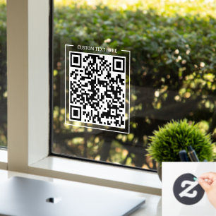 Square Corner QR Code Business Coffee Shop Door Window Cling