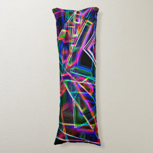 Square corners and neon coloured spots body pillow