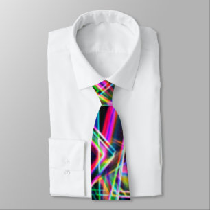 Square corners and neon coloured spots tie