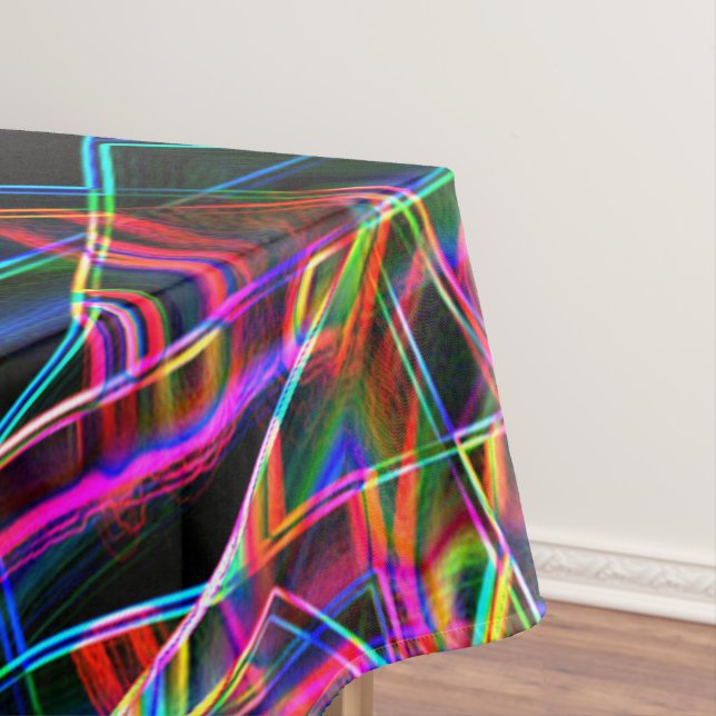 Square corners and neon colourful spots tablecloth (In Situ)