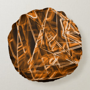 Square corners and 'neon' orange spots round pillow