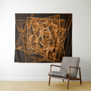 Square corners and 'neon' orange spots tapestry