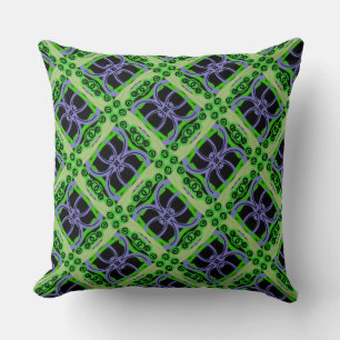 Square cushion Jimette black mauve green Design