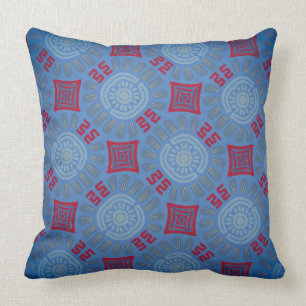 Square cushion Jimette gray red blue Design