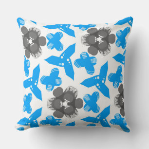 Square cushion Jimette Turquoise white gray design