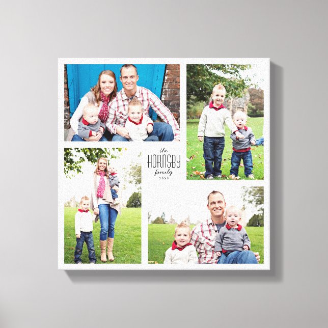 Square Custom Family 4-Photo Canvas (Front)