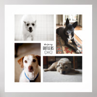 Square Custom Family Pet 4-Photo Print
