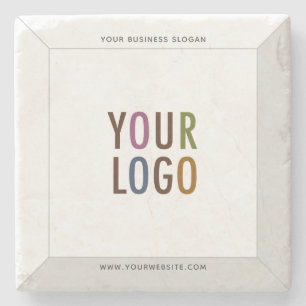 Square Custom Marble Coaster Company Logo Branded