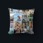 Square custom photo pillow - unique keepsake gift<br><div class="desc">What a great keepsake gift to celebrate a special birthday,  graduation,  birth,  wedding,  etc. Personalize this pillow with a square photo (or collage as shown). Need help,  just ask!</div>