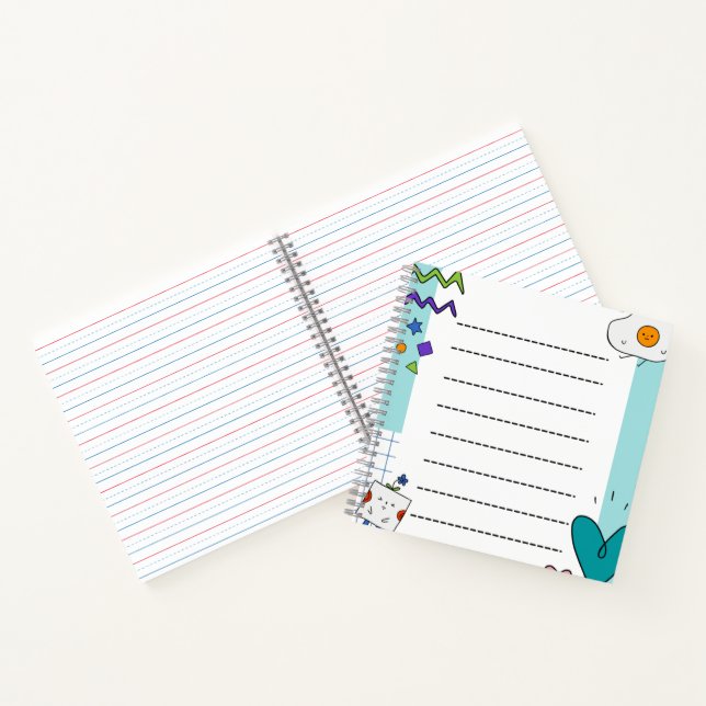 Square Cute Doodle Cartoon Memo Notes Notebook (Inside)
