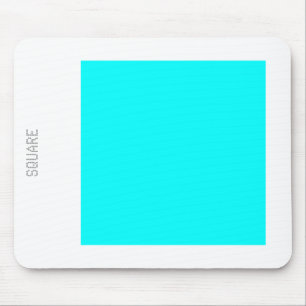 Square - Cyan and White Mouse Pad