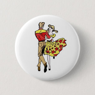 Square Dance Couple 2 Inch Round Button